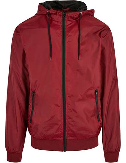 Build Your Brand Windrunner Jacket Burgundy/Black S (BY016)