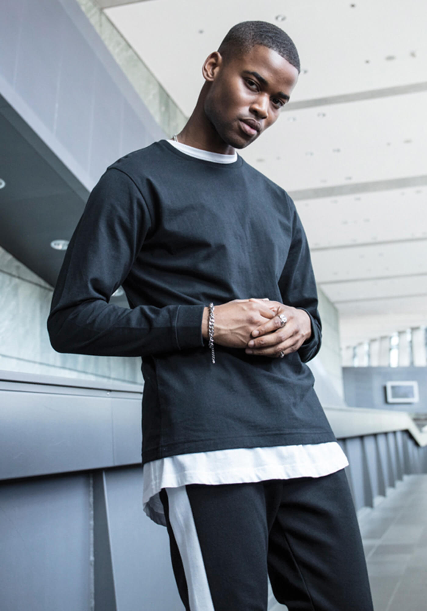 Langarmshirt mit Bündchenripp