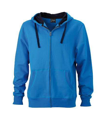 James&Nicholson Men´s Hooded Jacket Cobalt/Navy 3XL (JN595)