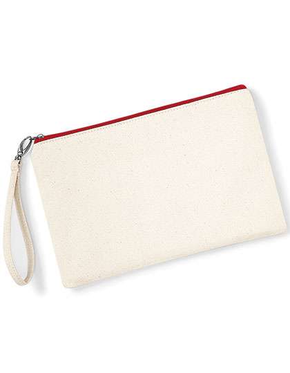 Westford Mill Canvas Wristlet Pouch Natural/Red 26 x 17 cm (WM520)