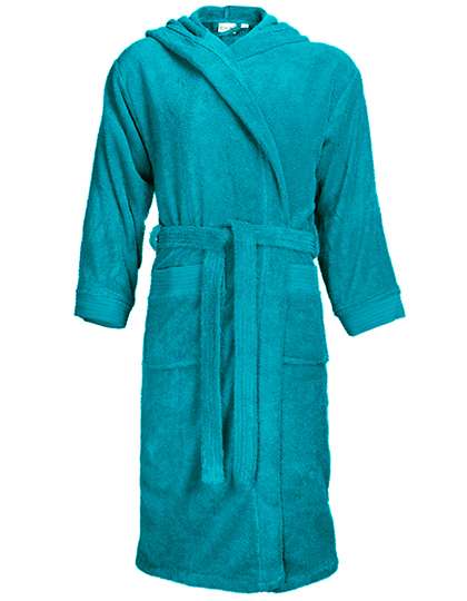 The One Towelling® Bathrobe Hooded Turquoise S/M (TH1095)